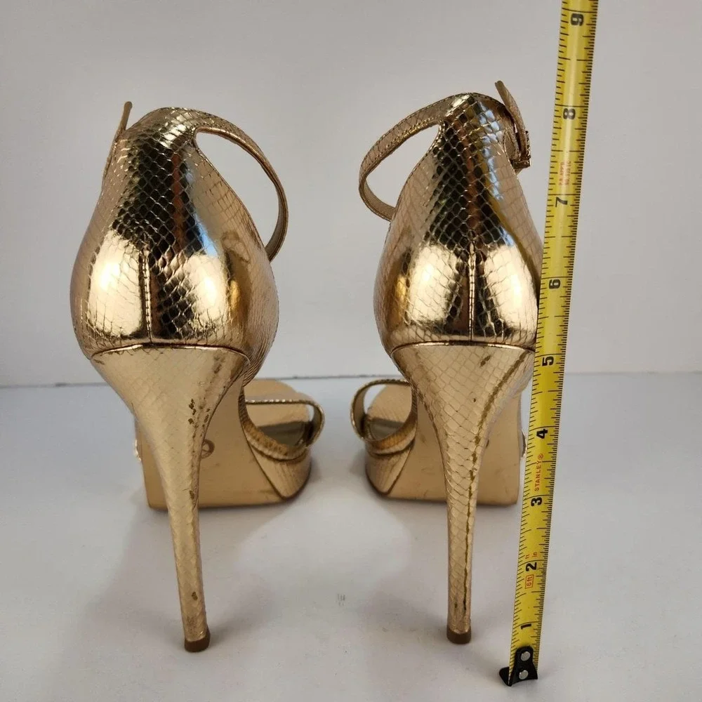 Michael Kors Women's Gold Platform Ankle Strap High Heel Sandals Size 9M